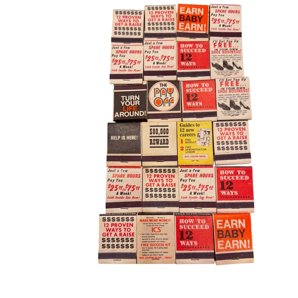 Vintage Advertising Matchbooks Lot of 24 Mostly Full Matches‎ Career Opportunity